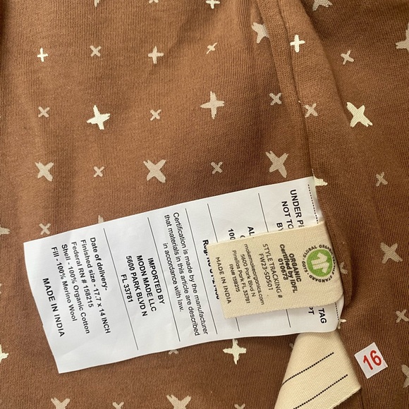 Makemake Organics Quilted Brown Kids Jacket - Picture 3 of 3
